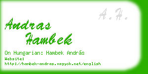 andras hambek business card