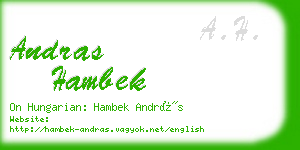 andras hambek business card